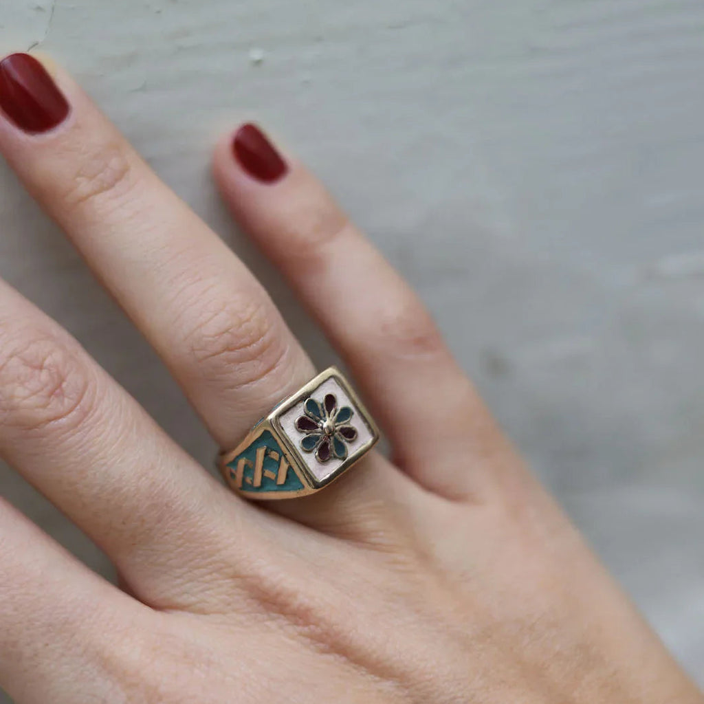ANELLO CEMENTINE FIORE BIANCO