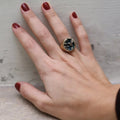 HUMMINGBIRD AND LILIES OF THE VALLEY SIGNET RING