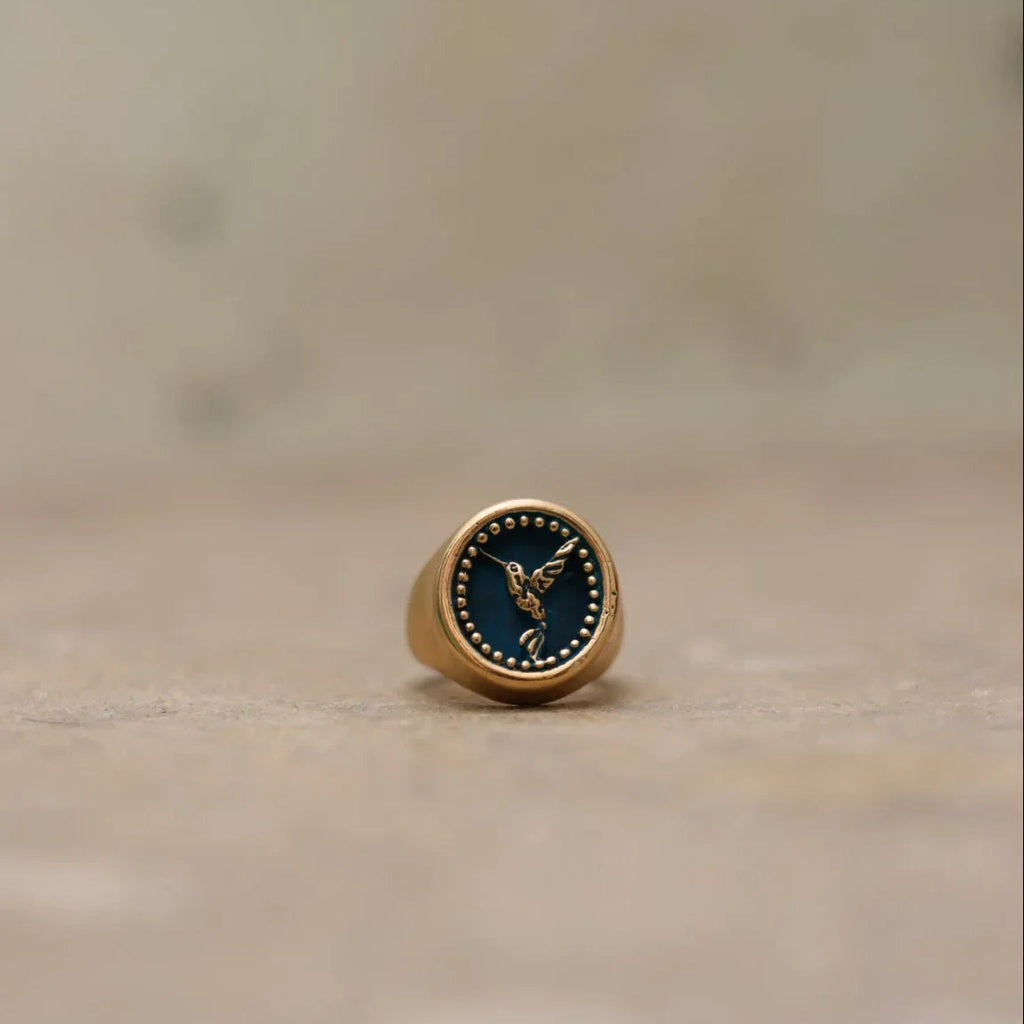 HUMMINGBIRD SIGNET RING