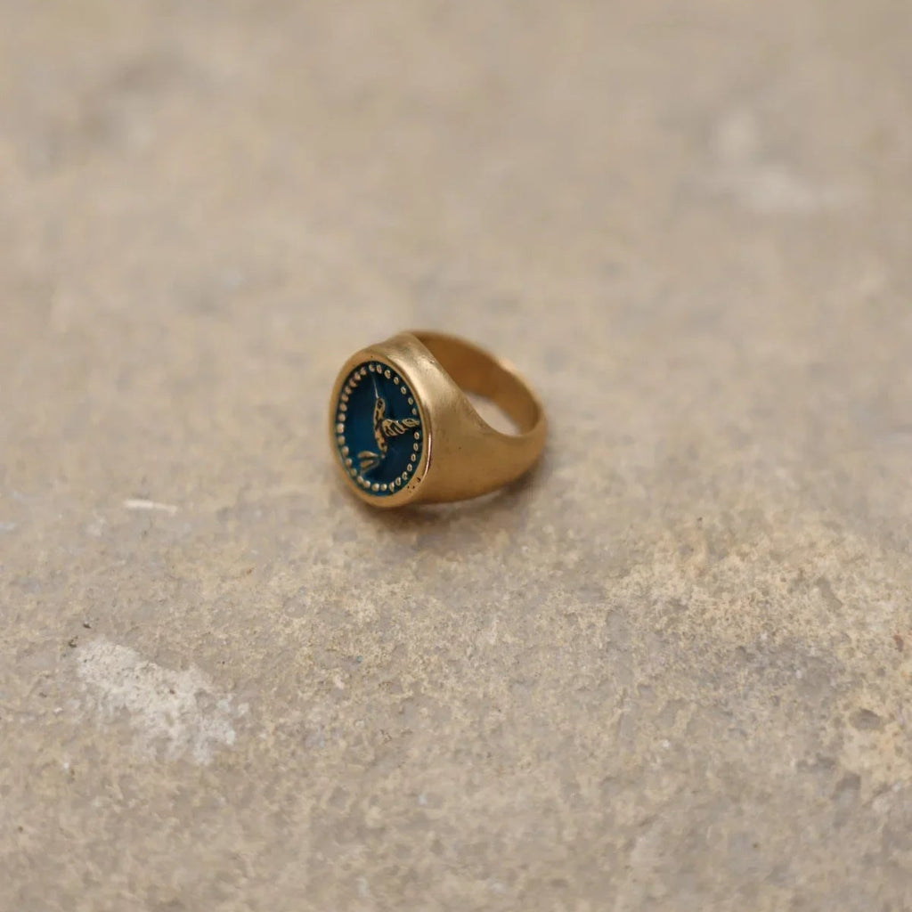 HUMMINGBIRD SIGNET RING