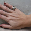CEMENTINE BLACK FLOWER RING