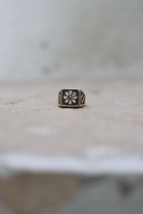 ANELLO CEMENTINE FIORE NERO