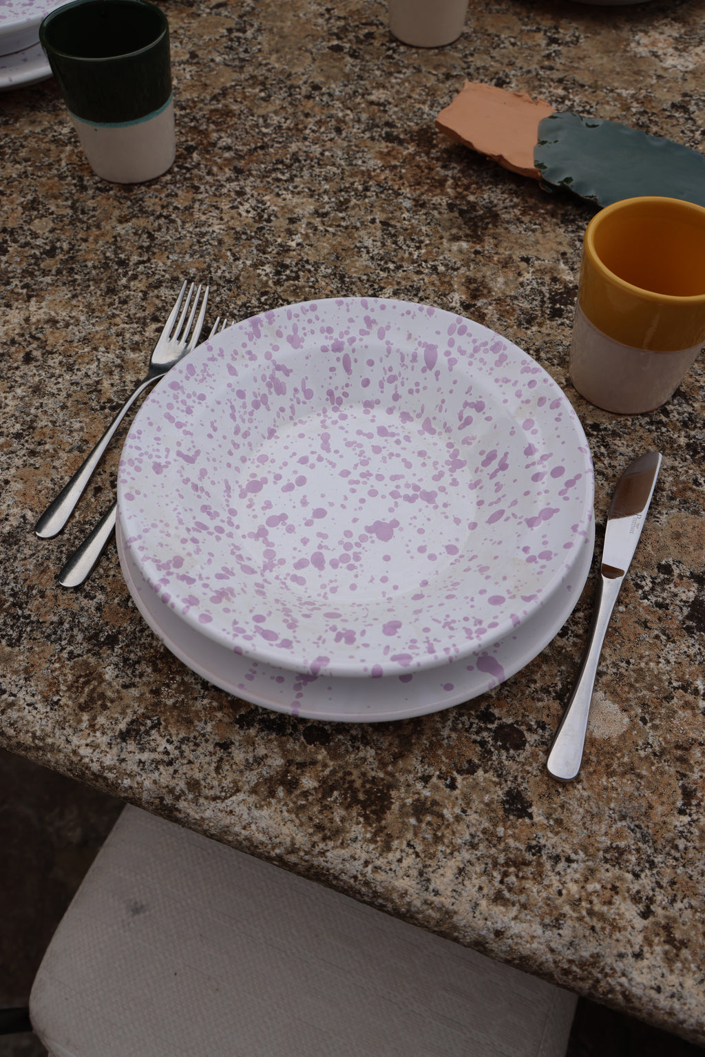 TERRACOTTA SCHIZZATA PLATES SET OF 4