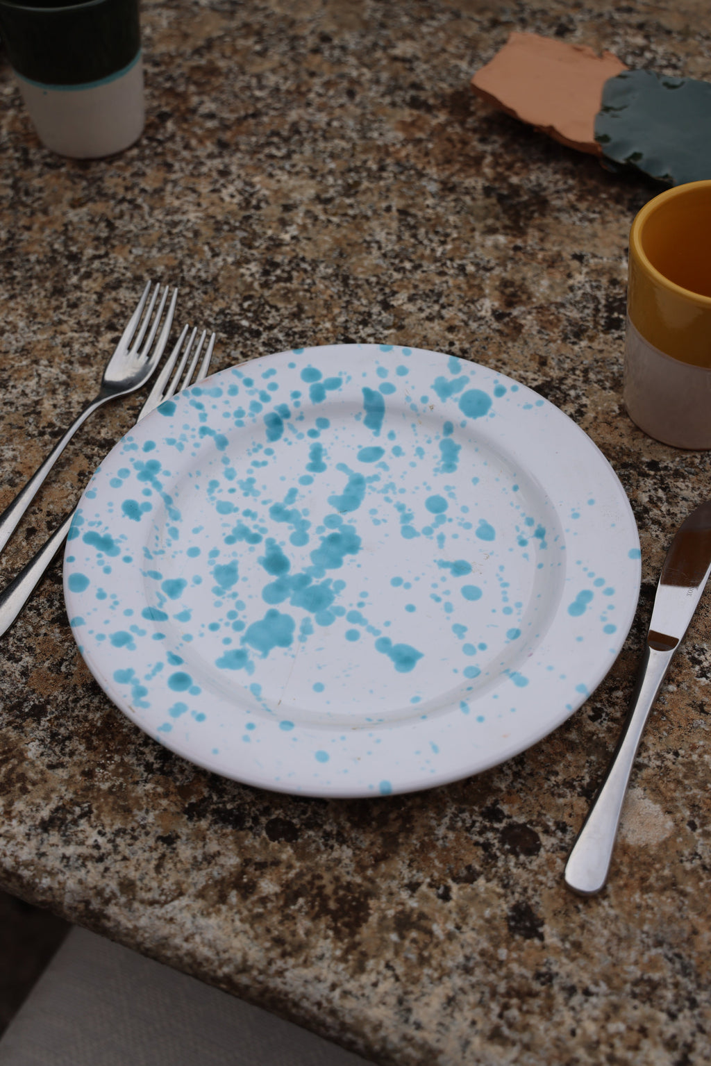 TERRACOTTA SCHIZZATA PLATES SET OF 4