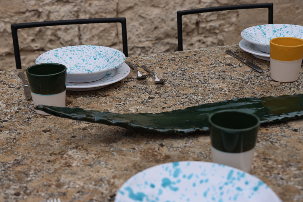 TERRACOTTA SCHIZZATA PLATES SET OF 4